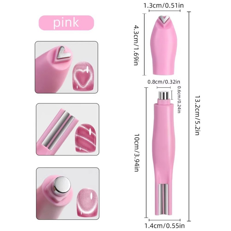 Three-in-One Professional Cat's Eye Nail Polish Glue Strongly Magnetic Love Magnet Multi-Function Cylindrical Nail Art Heart