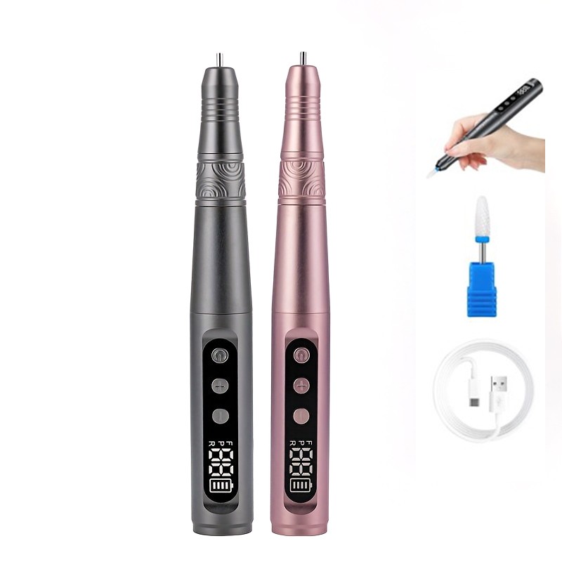 Portable Rechargeable Nail Polish Grinder 0-35,000 RPM with Long Battery Life Nail Drill