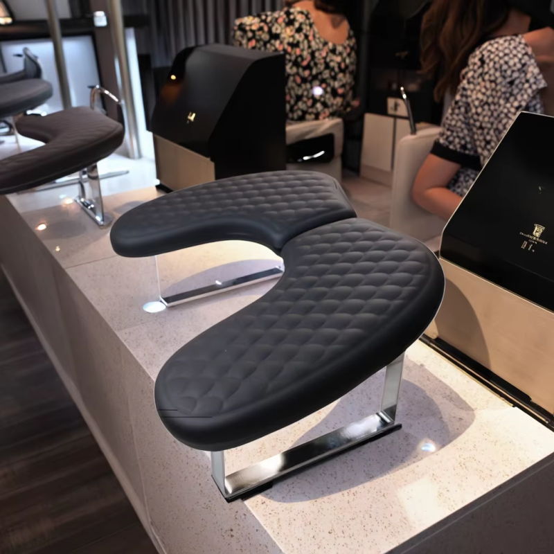 Stainless Steel Luxury U-Shaped Leather Cushion Pillow for Russian Arm Rest Foldable Hand Desk Support Nail Salon Nail Supplies