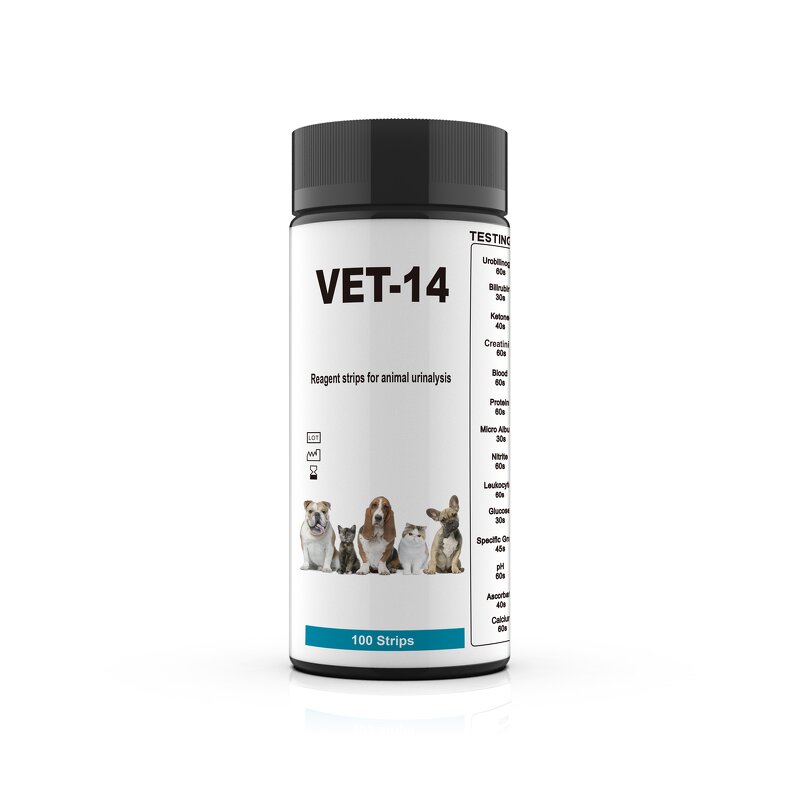 Pet Urine Test Strips Supplier - Vet-14 14-in-1 Dog Cat