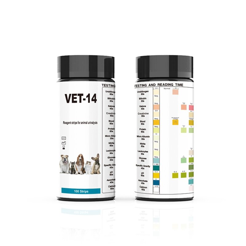 Pet Urine Test Strips Manufacturer - Vet-14 14-in-1 Diagnosis