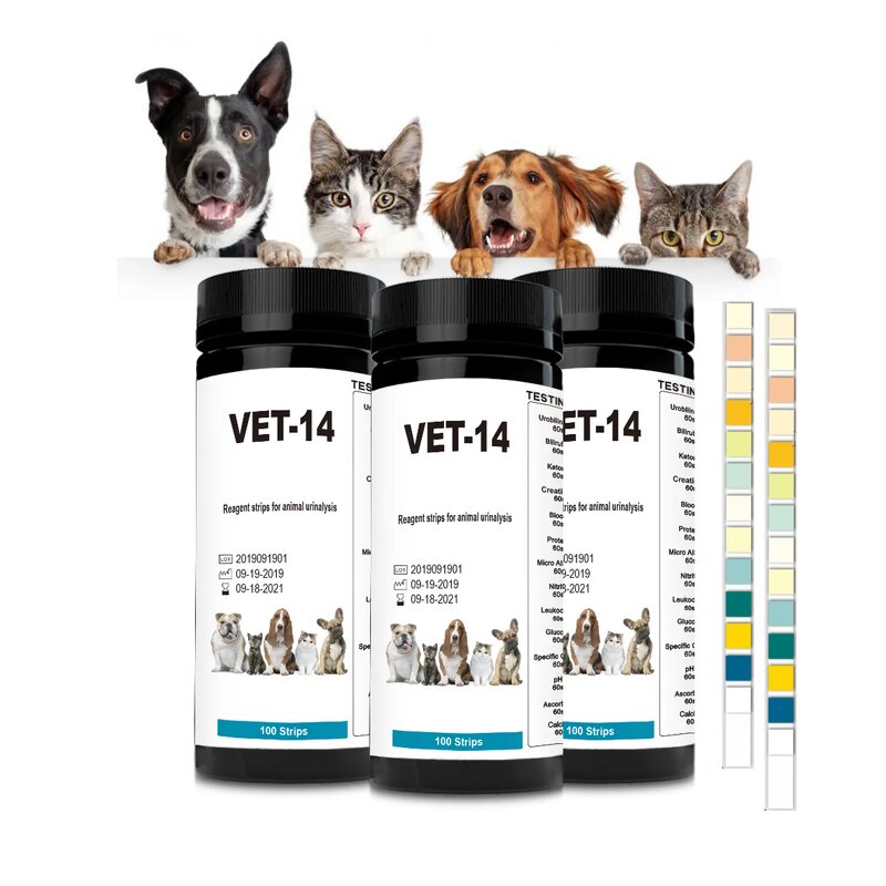 Cat Dog Urine Test Strips Manufacturer - 14 Parameter 100ct Diabetes