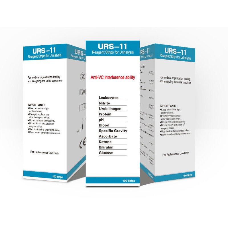 Urine Test Strips Factory - URS-11 Manual 100 Pieces Home Hospital