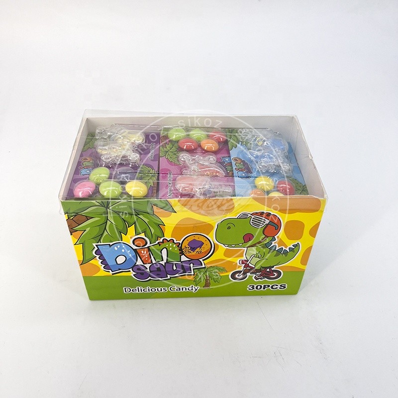 Dinosaur toy and bubble gum