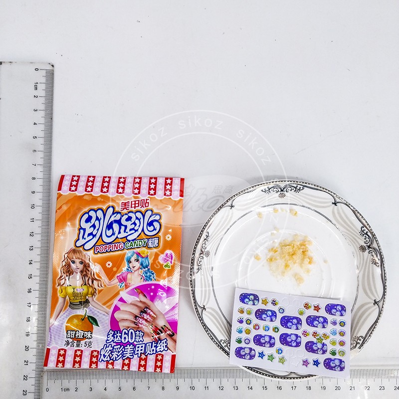 Wholesale Good Quality Popping Candy With Nail Sticker Tattoo for Girls