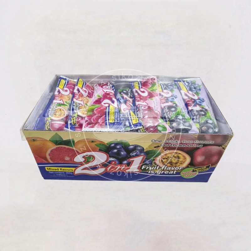 2-in-1mix Fruit Flavor Lollipop Sour Sand Candy