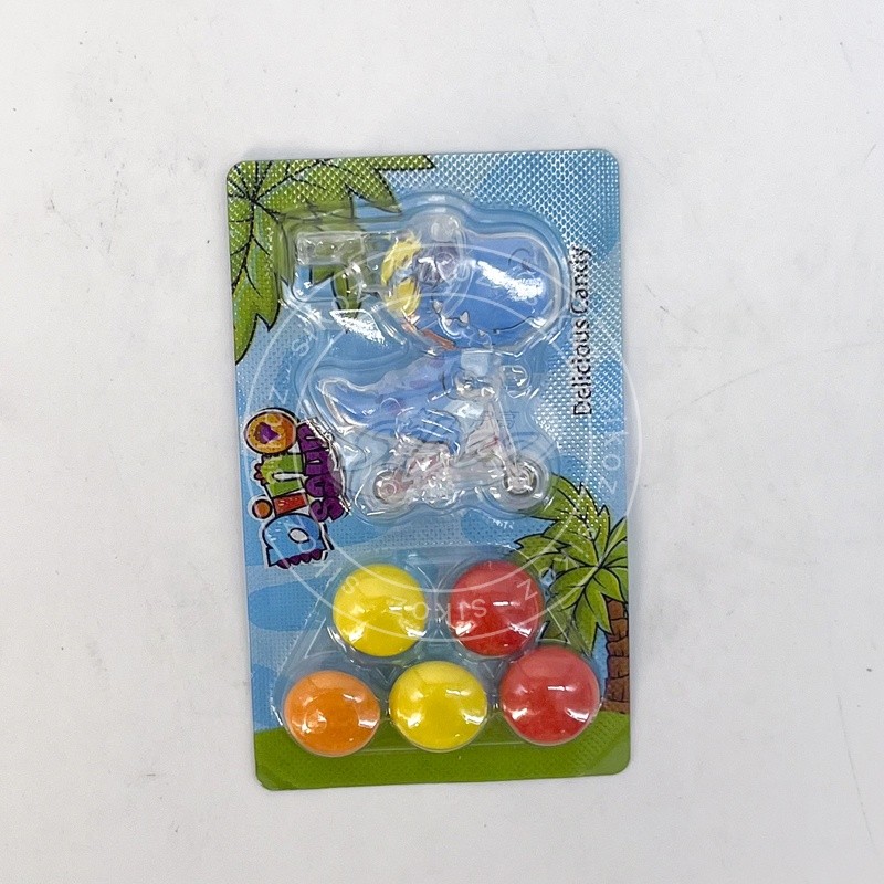 Dinosaur toy and bubble gum