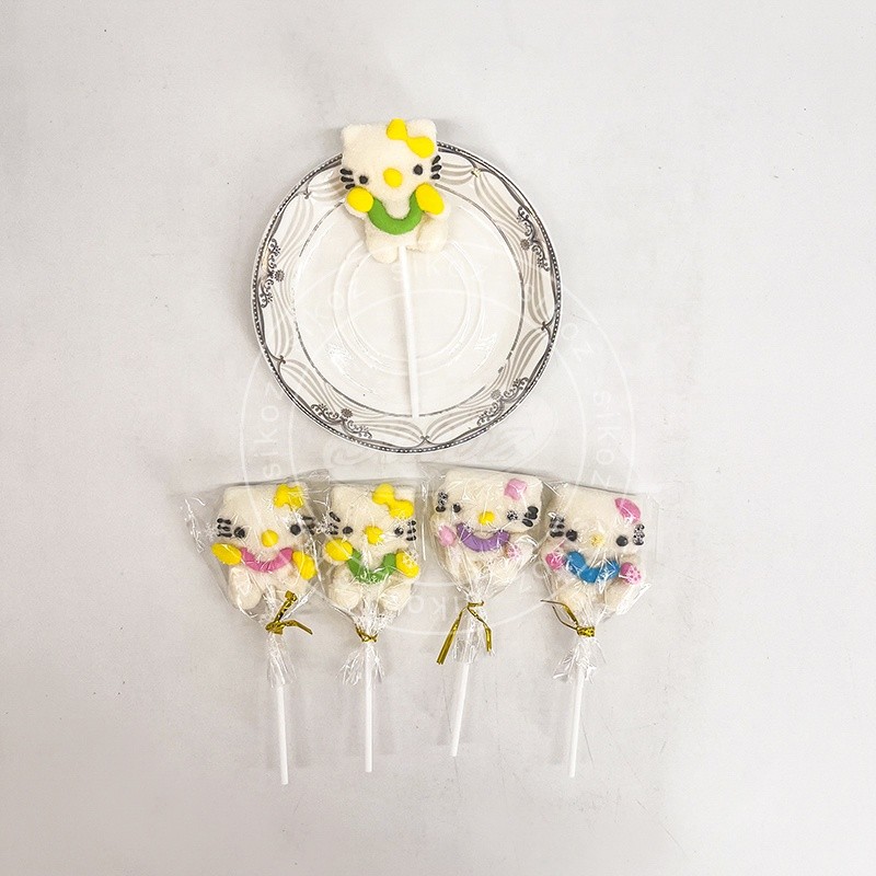 Cartoon Cat Marshmallow Lollipop