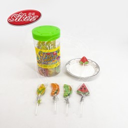 Mixed Fruit Flavor Watermelon, Orange, Corn Shaped Lollipop Candy