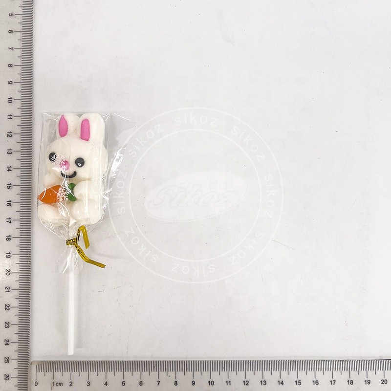 Cute Cartoon Rabbit Marshmallow Lollipop Comes in Four Colors