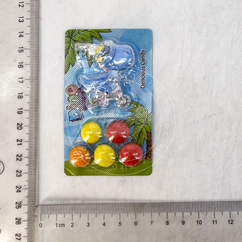 Dinosaur toy and bubble gum