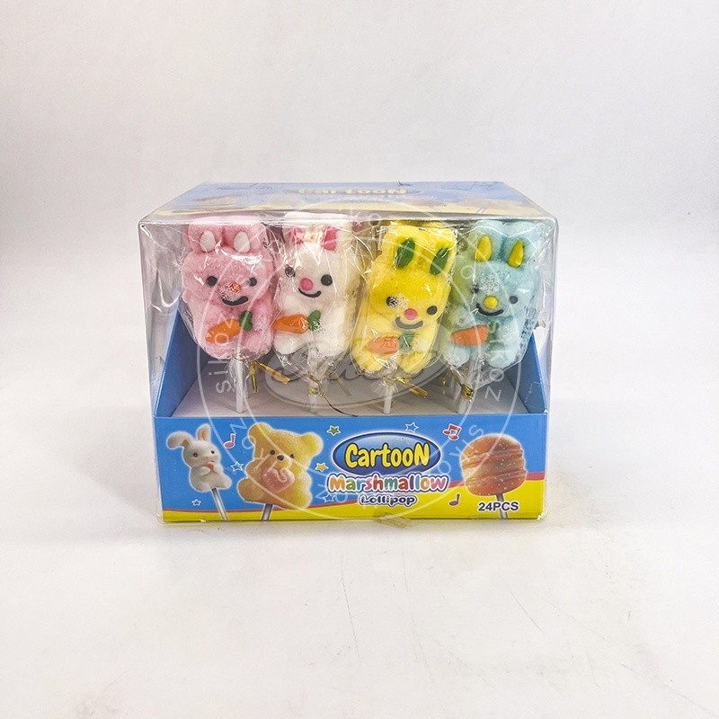 Cute Cartoon Rabbit Marshmallow Lollipop Comes in Four Colors