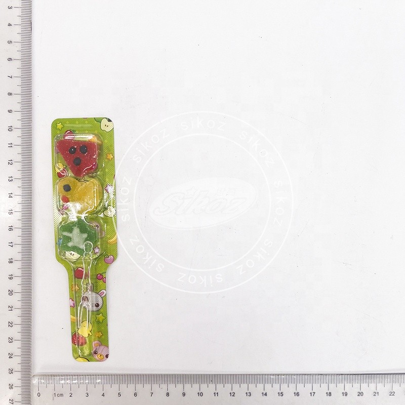 Fun Cartoon Fruit Juice Gummy Candy Lollipop