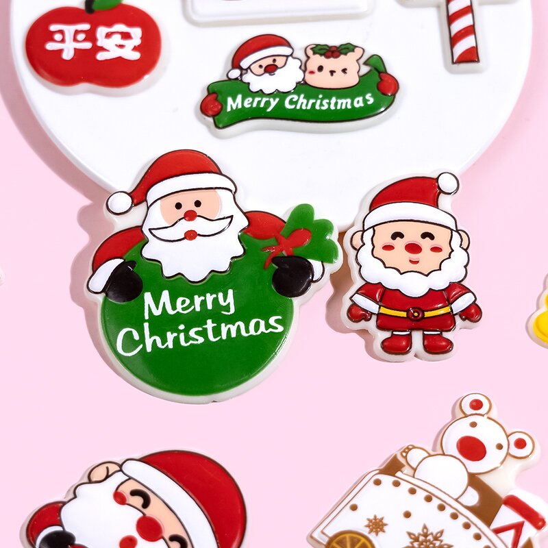 Christmas Chocolate Cake Decoration Supplier - Wholesale Santa Claus Tree White Snowflake
