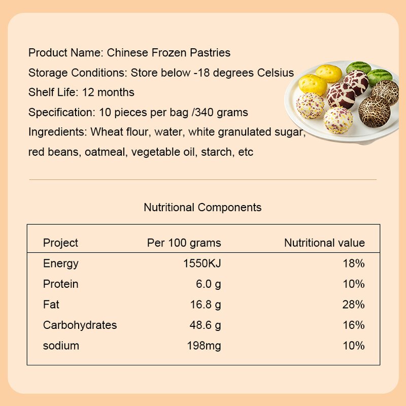 Chinese-style Frozen Food Supplier - Fruit-shaped Steamed Wheat Flour Food