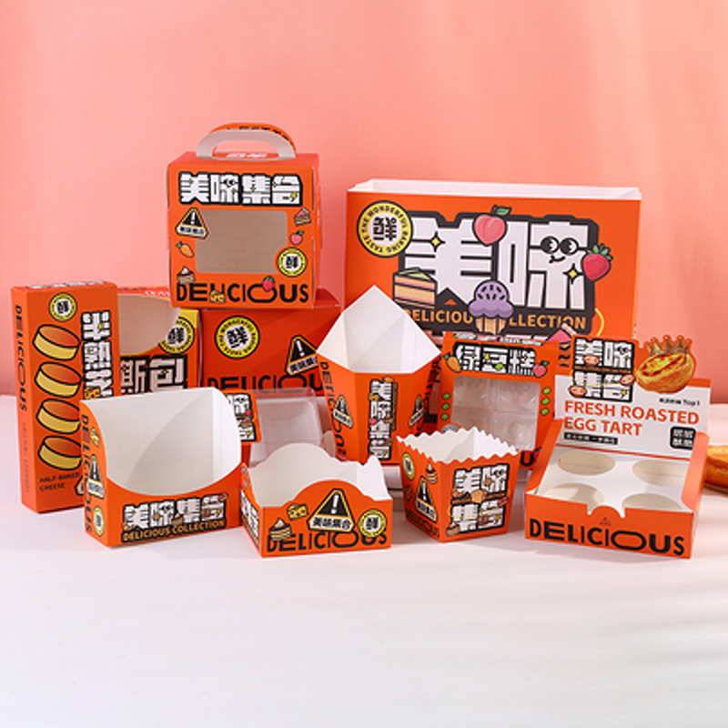 Customized Sandwich Paper Tray Packaging Box Supplier - for Toast Bread Burgers Baking Pastry