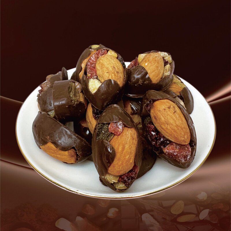 Chocolate Nuts Manufacturer - Dark Chocolate with Hazelnuts Kernels Almonds