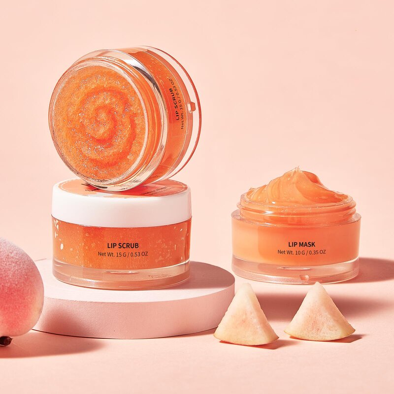Lip Scrub Supplier - Peach Vegan Exfoliating Sleeping Mask