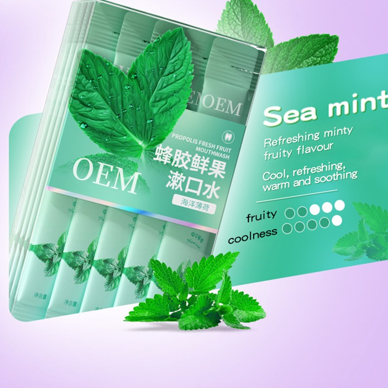 CokeLife OEM 11Ml*22pcs Mint Lemon Peach Mouthwash Portable Mouth Wash Liquid for Oral Care Fruity Mouthwash