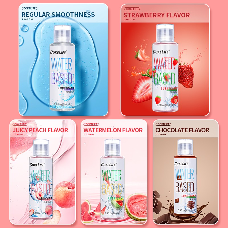 CokeLife OEM Factory Sex Products 200ML Organic Fruits Flavored Water Based Lubes Edible Personal Sex Lubricant Gel for Men