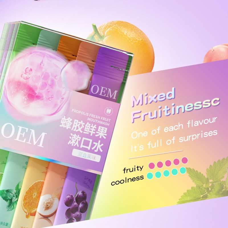 CokeLife OEM 11Ml*22pcs Private Label 10ml Fruity Oral Freshener Breath Mist Fruity Mouthwash Travel Size for Mouth Cleansing