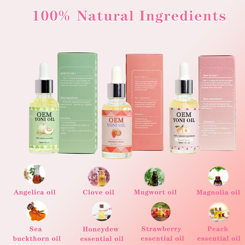 CokeLifde Wholesale Vaginal Tightening Strawberry Paech Essential Oil Feminine Oil Eliminates Odor Restores Ph Balance Yoni Oil