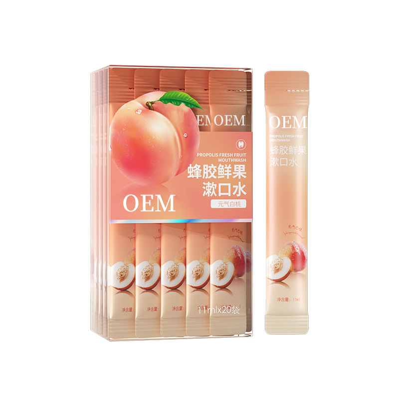 CokeLife OEM 11Ml*22pcs Fruity Portable Sachet Pocket Mouth Wash Mouth Cleansing Oral Refresher Mini Strip Mouthwash