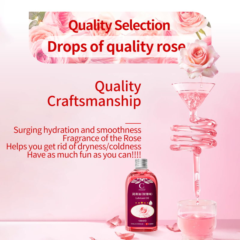 CokeLife ISO13485 130ML Private Label Organic Rose Massage Oil  Non-Greasy Vegan Body Oil Spa Sexual Sex Body Massage Oil