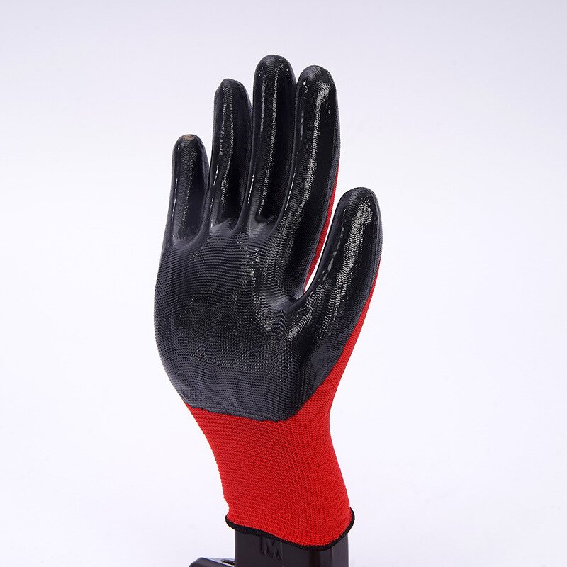 Nitrile Work Gloves Manufacturer - Black Coated Construction Grip Gloves