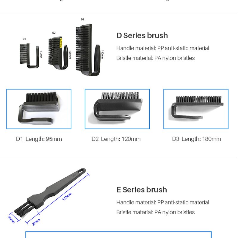 ESD Brush Supplier - Plastic Black Antistatic Brushes for PCB Cleaning
