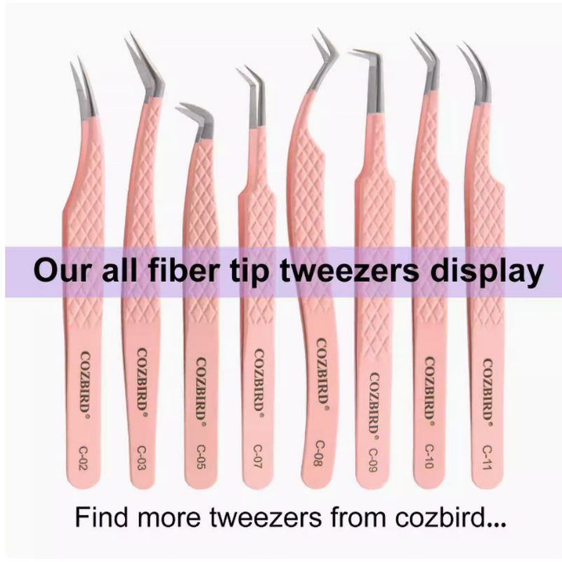 Custom Logo Lash Tweezers Factory - Professional Straight Fiber Tip Applicator