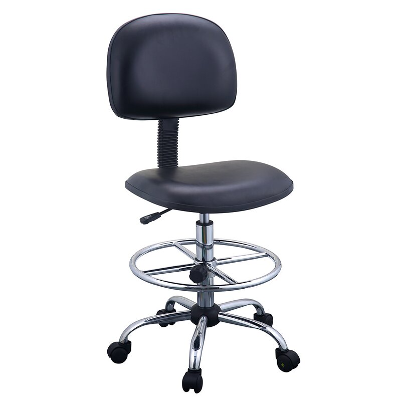 ESD Cleanroom Chair Supplier - Adjustable PU Leather with Foot Rest