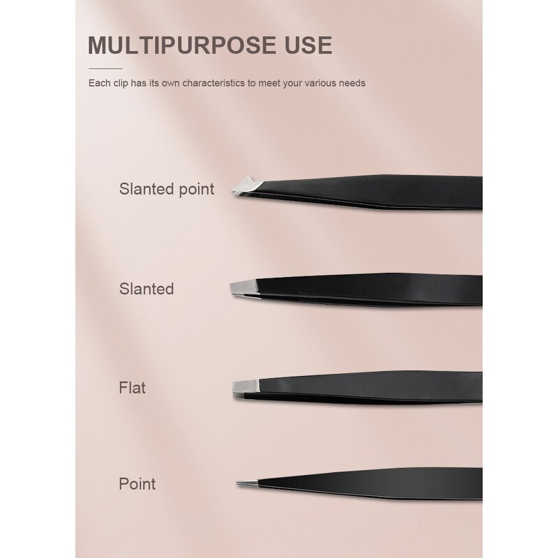 Black Pink Tweezers Supplier - Best Slant Eyebrow Tweezers Private Label