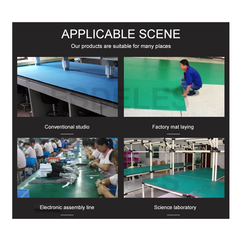 ESD Rubber Mat Factory - Black Blue Green 2 Layer Anti Static Table Mat