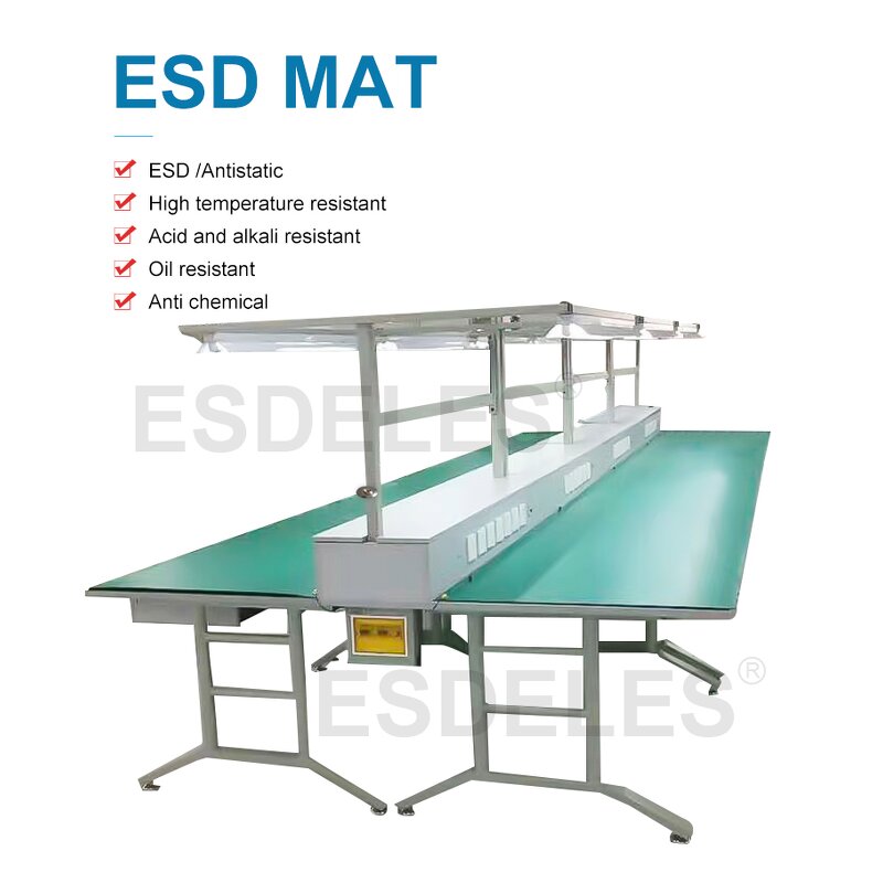 ESD Table Mat Factory - Green Gray Blue Color Anti Static Rubber Mat Roll