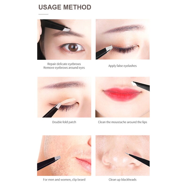 Eyebrow Tweezers Supplier - 1.5mm Thickness Slanted Stainless Steel Tweezers