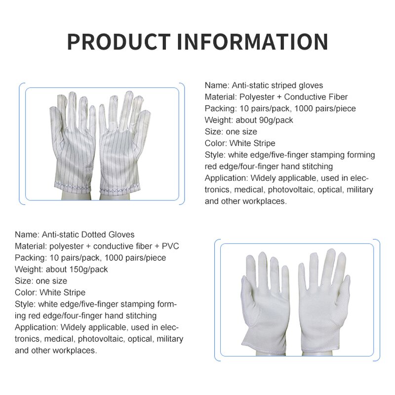Antistatic Gloves Supplier - Lint Free Conductive Wire Cleanroom ESD Gloves