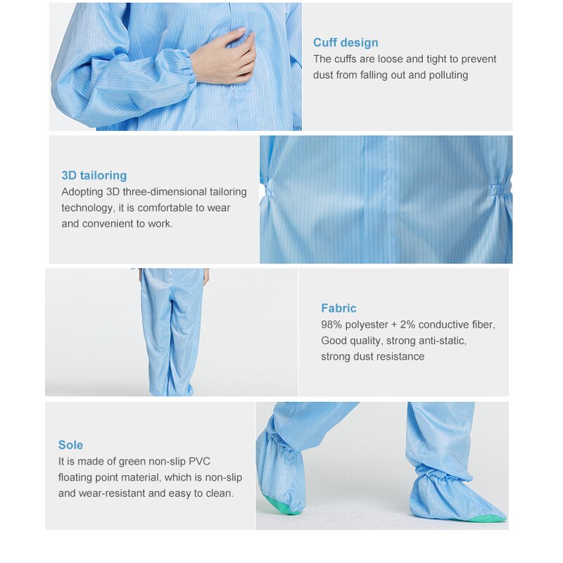 ESD Smock Supplier - Reusable Lapel Suit One-piece SMT Workshop Gown