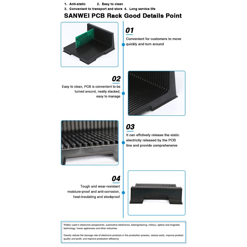 ESD PCB Circulation Rack Factory - Conductive Black Electronic Industrial Rack