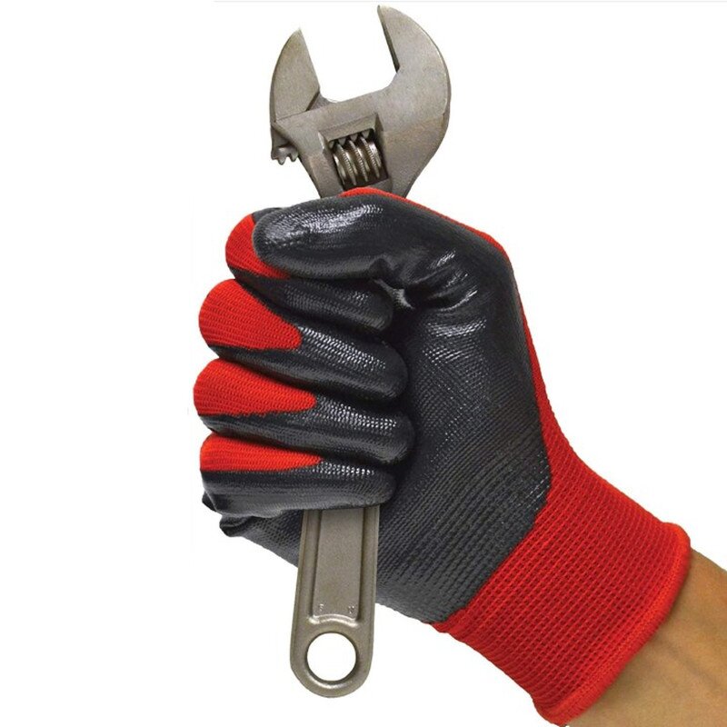 Nitrile Work Gloves Manufacturer - Black Coated Construction Grip Gloves