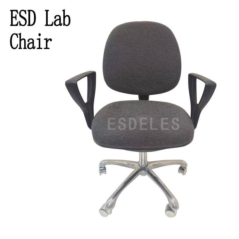 ESD Fabric Chair Factory - Aluminum Swivel Rotate Lift Arm Rest Chair