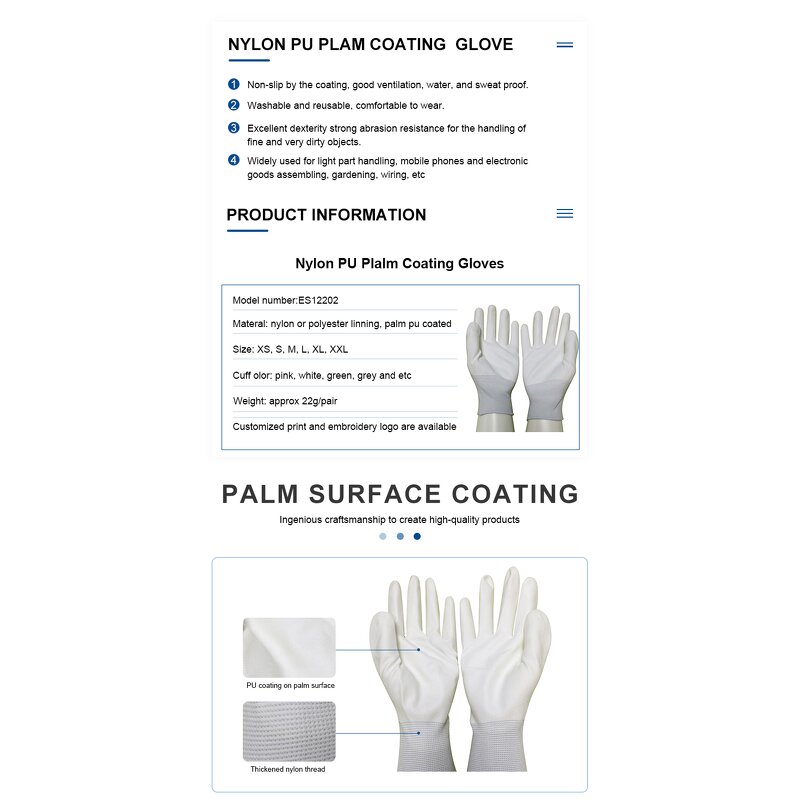 Safety Gloves Supplier - Black Gray PU Palm Coating Work Gloves
