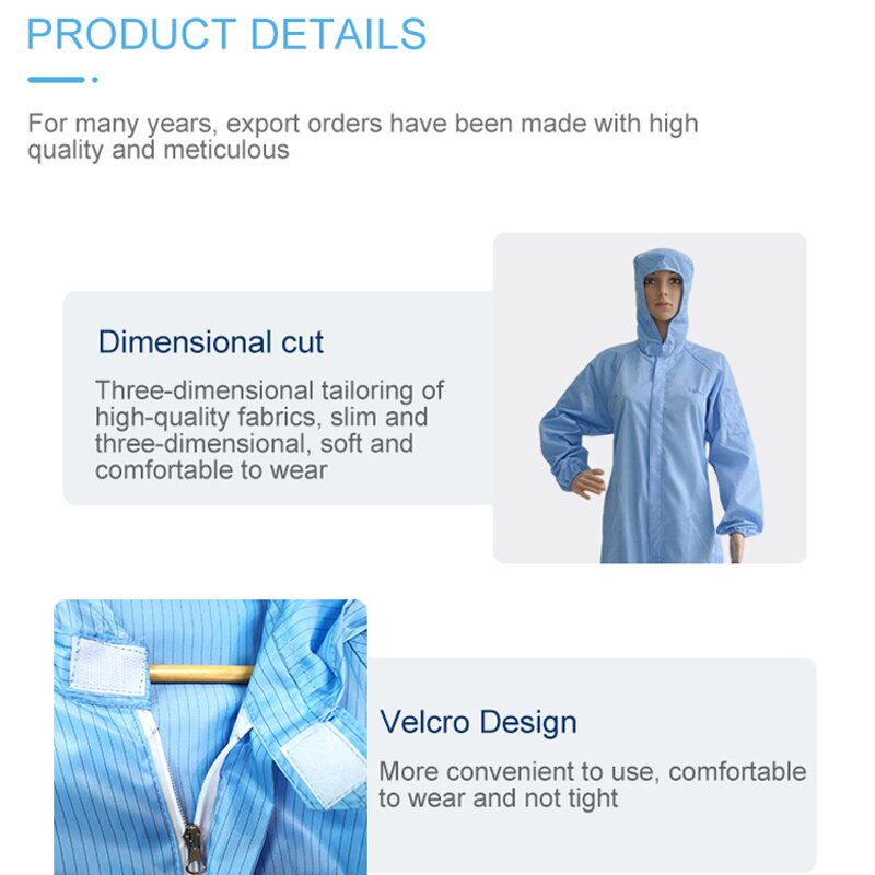 ESD Smock Supplier - Reusable Lapel Suit One-piece SMT Workshop Gown