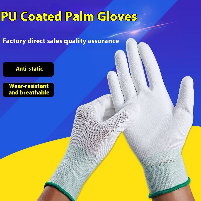 ESD Gloves Manufacturer - 13 Gauge PU Coated Cleanroom Antistatic Palm Gloves