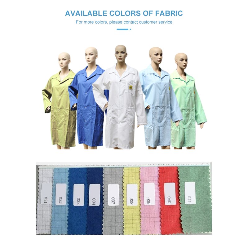 Conductive ESD Smock Supplier - V-neck Cotton Labcoat Cleanroom Garment