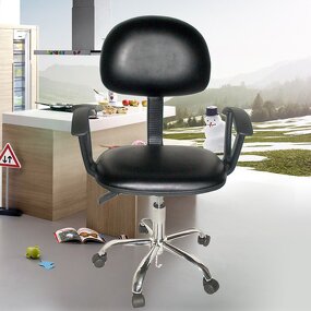 ESD Leather Lab Chair Manufacturer - Dust-Free Workshop Lift Rotate PU Chair