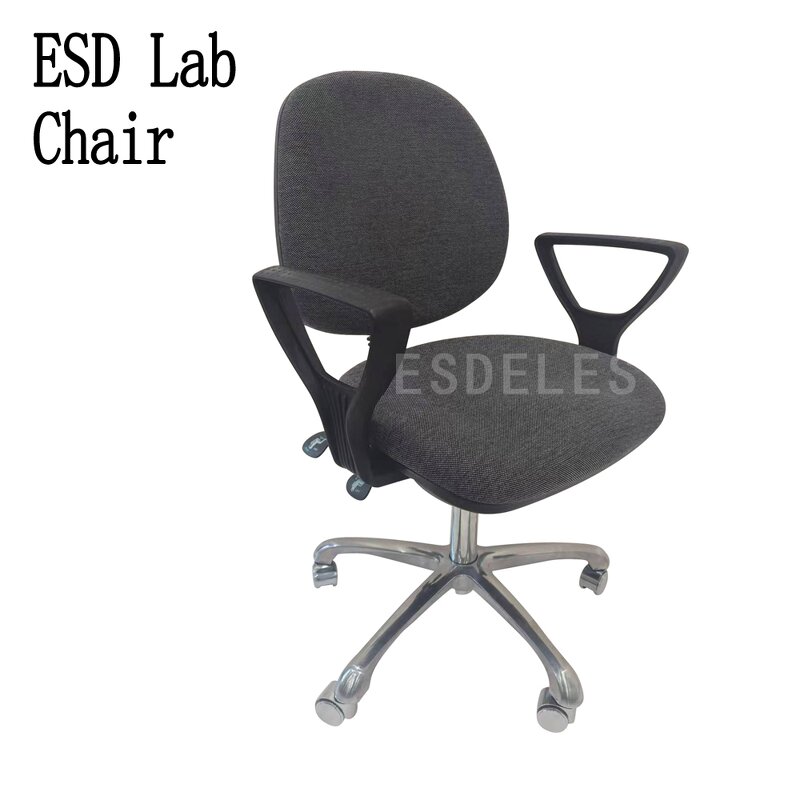 ESD Fabric Chair Factory - Aluminum Swivel Rotate Lift Arm Rest Chair