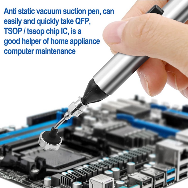 Solder Suction Pen Factory - 3 Suction Headers SMD Chip Pick up Tool
