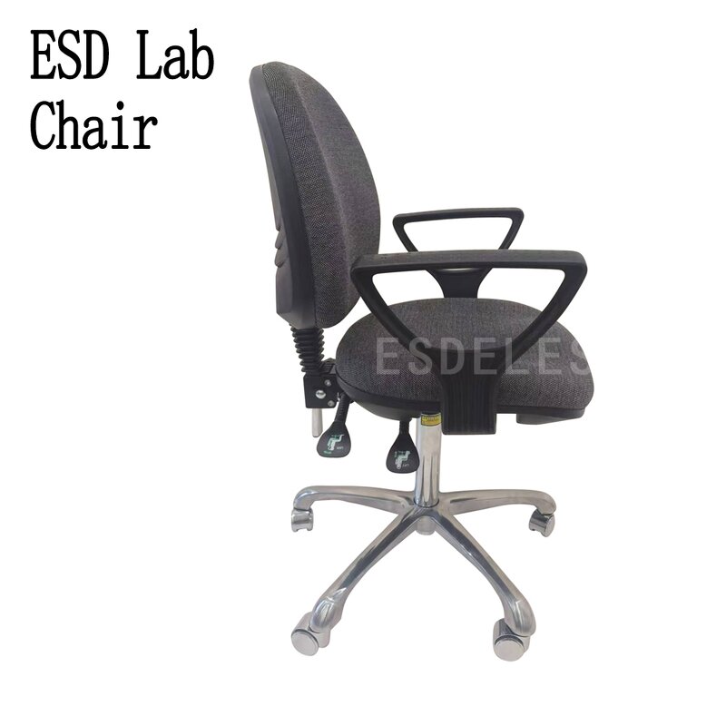 ESD Fabric Chair Factory - Aluminum Swivel Rotate Lift Arm Rest Chair