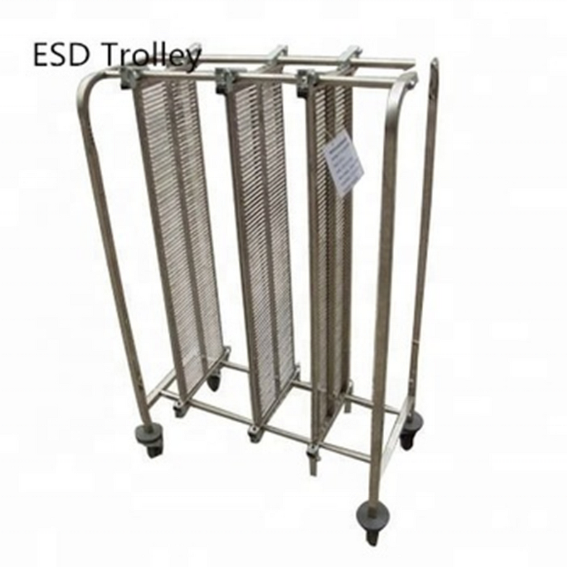 Adjustable ESD PCB Cart Supplier - Antistatic SMT PCB Trolley Turnover Rack